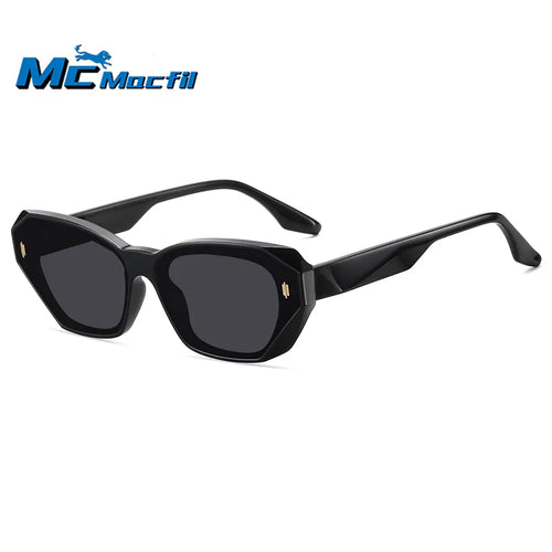 MCMACFIL  acetate irregular cat eye tr90 glasses female UV400 fashion polarized sunglasses for women vintage leopard brown