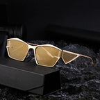 MCMACFIL New Irregular Men's Pilot Driving Steampunk Sunglasses Fashion Women's Y2K Free Driving Sunglasses Trendy Luxury Sunshade UV400