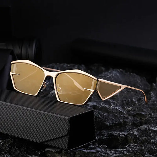 MCMACFIL New Irregular Men's Pilot Driving Steampunk Sunglasses Fashion Women's Y2K Free Driving Sunglasses Trendy Luxury Sunshade UV400