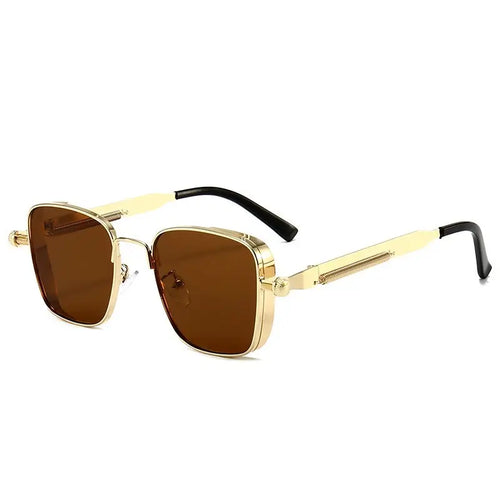 MCMACFIL Steampunk Sunglasses For Men Vintage Square Sunglasses Women Punk Fashion Glasses