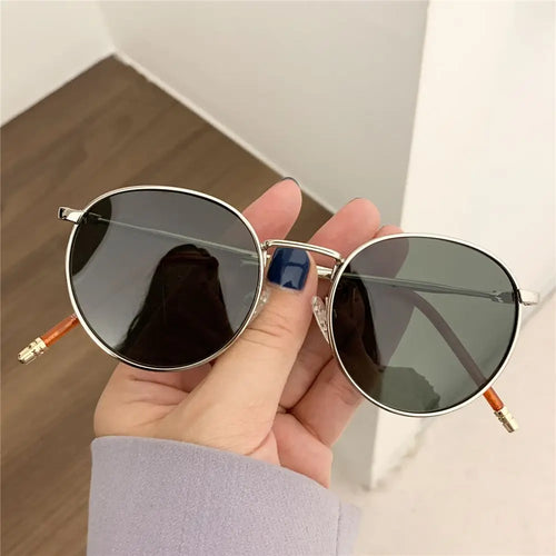 MCMACFIL Round Sun Glasses Fashion UV400 Protection Sun Glasses Metal Frame Women Men Sunglasses Hip Hop Fishing Glasses