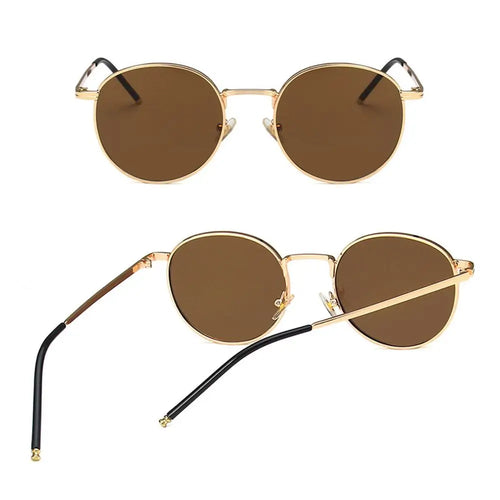 MCMACFIL Round Sun Glasses Fashion UV400 Protection Sun Glasses Metal Frame Women Men Sunglasses Hip Hop Fishing Glasses