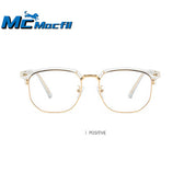 Mcmacfil New Lightweight Imitation TR90 Plain Glasses Retro Square Optical Eyeglass Frame, Artistic Design for Nearsighted Prescription Glasses.