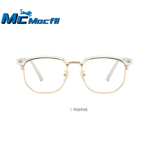 Mcmacfil New Lightweight Imitation TR90 Plain Glasses Retro Square Optical Eyeglass Frame, Artistic Design for Nearsighted Prescription Glasses.