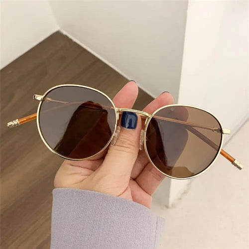 MCMACFIL Round Sun Glasses Fashion UV400 Protection Sun Glasses Metal Frame Women Men Sunglasses Hip Hop Fishing Glasses