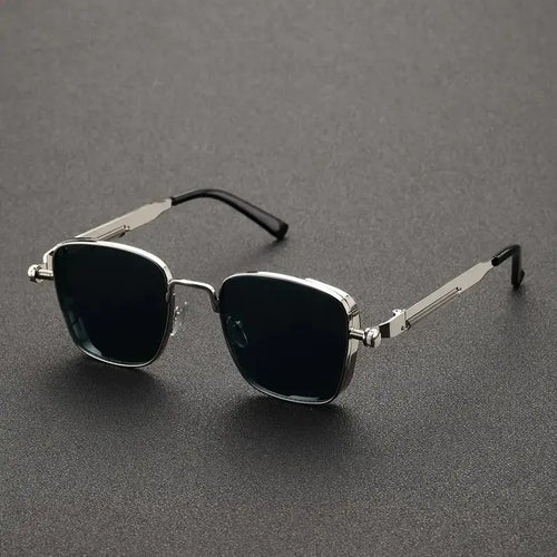 MCMACFIL Steampunk Sunglasses For Men Vintage Square Sunglasses Women Punk Fashion Glasses