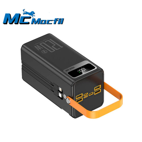 Mcmacfil 120W Large Capacity 60,000mAh Super Fast Charging Power Bank for Outdoor Camping and Live Streaming.