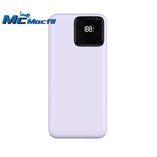 Mcmacfil New Portable Power Bank with Built-in Cable,20000mAh Large Capacity, Creative Fast Charging, Digital Display, Customizable Mobile Power Supply.