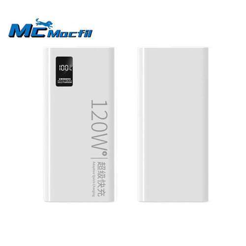 MCmacfil PD120W Super Fast Charging Power Bank, 20000mAh Large Capacity, Dual-way Fast Charging, Digital Display Mobile Power Supply.