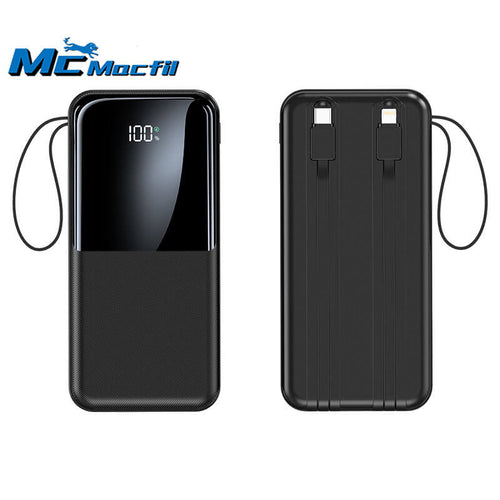 Mcmacfil Super Fast Charge 22.5W Power Bank with PD20W Two-way Fast Charge and Built-in Fast Charging Cable, Portable Mobile Power