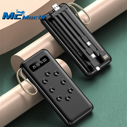 Mcmacfil Suction Cup Design Large Capacity 10000mAh Built-in Cable Power Bank Portable Mobile Power Supply Universal for Smartphones