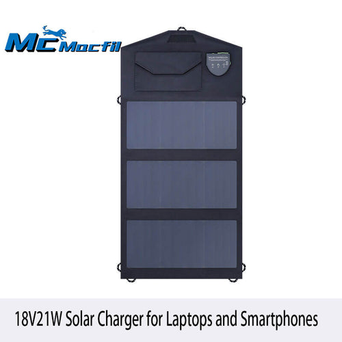 Mcmacfil Outdoor Folding Solar Charger Panel 21W for Laptops and Smartphones