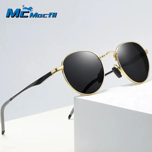 MCMACFIL Retro Polarized Sunglasses Round Prince Sunglasses Men&#39;s and Women&#39;s Color Reflective Aluminum Magnesium Sunglasses