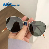 MCMACFIL Round Sun Glasses Fashion UV400 Protection Sun Glasses Metal Frame Women Men Sunglasses Hip Hop Fishing Glasses