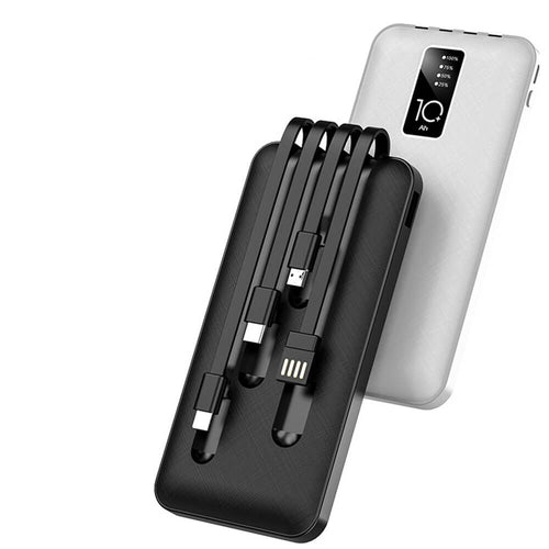 Mcmacfil New Mini Power Bank with Built-in Four Cables, 20000mAh Portable Mobile Power Source