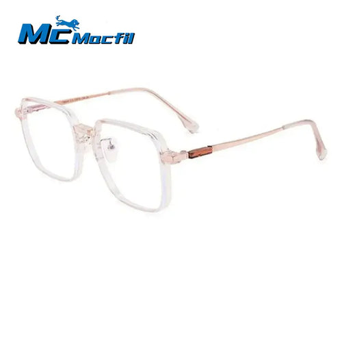 MCMACFIL Anti-Blue Light Glasses Women Men Oversized Optical Frame Eye Protection Ultra Light Eyeglasses Office Computer Metal Goggles