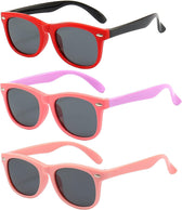 Mcmacfil 3-Piece Set of Children's Sunglasses, Suitable for Boys and Girls, Kids Polarized Sunglasses.