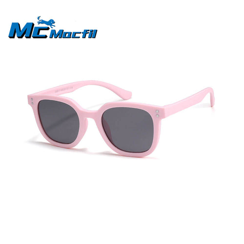 Mcmacfil New Kids' Polarized Silicone Sunglasses for Boys and Girls, Square Frame with Rice Nail UV Protection Sunglasses.