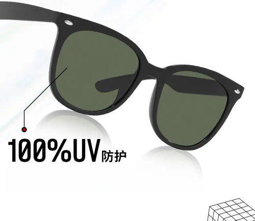 MCMACFIL Fashion Trend Sunglasses Anti-UV Driving High-end Retro Round Optical Prescription Sunglasses Men and Women LB4379D