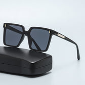 McMacfil New Metal Stud Sunglasses with Attached Lens, Large Square Frame, Fashionable and Trendy, UV Protection, Handcrafted