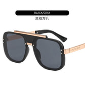 McMacfil European and American Double Beam Fashion Sunglasses, a trendy and fashionable metal sunglasses with a large frame, providing wind and UV protection. Handcrafted with precision.