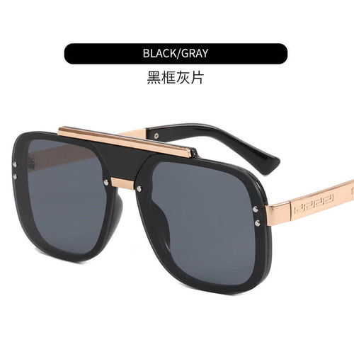 McMacfil European and American Double Beam Fashion Sunglasses, a trendy and fashionable metal sunglasses with a large frame, providing wind and UV protection. Handcrafted with precision.