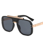 McMacfil European and American Double Beam Fashion Sunglasses, a trendy and fashionable metal sunglasses with a large frame, providing wind and UV protection. Handcrafted with precision.