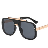 McMacfil European and American Double Beam Fashion Sunglasses, a trendy and fashionable metal sunglasses with a large frame, providing wind and UV protection. Handcrafted with precision.