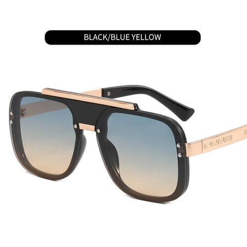 McMacfil European and American Double Beam Fashion Sunglasses, a trendy and fashionable metal sunglasses with a large frame, providing wind and UV protection. Handcrafted with precision.