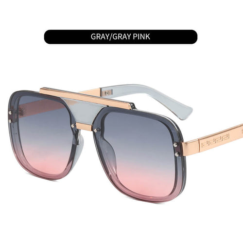 McMacfil European and American Double Beam Fashion Sunglasses, a trendy and fashionable metal sunglasses with a large frame, providing wind and UV protection. Handcrafted with precision.