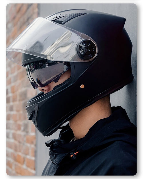 McMacfil Motorcycle Electric Helmet: Men's Fog-resistant Insulated Winter Headgear for Electric Bikes, Full-face Helmet, ABS Material, Suitable for Men and Women.