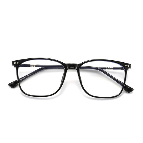 Mcmacfil Square Frame Unisex TR90 Eyeglass Frame Plain Glasses Blue Light Blocking Handcrafted