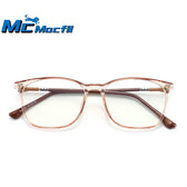 Mcmacfil Square Frame Unisex TR90 Eyeglass Frame Plain Glasses Blue Light Blocking Handcrafted