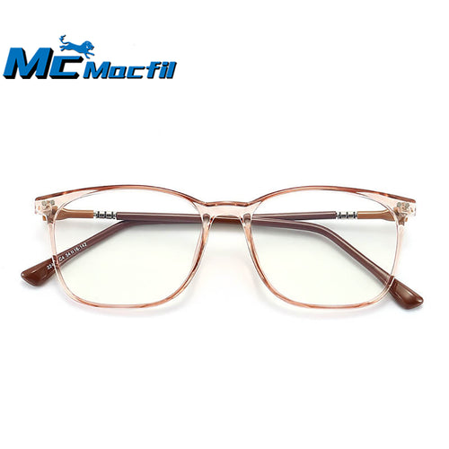 Mcmacfil Square Frame Unisex TR90 Eyeglass Frame Plain Glasses Blue Light Blocking Handcrafted