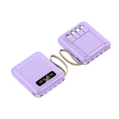 McMacfil New Mini Universal Mobile Power Bank 20000mAh with Built-in Cable - Compact and Portable