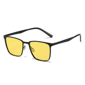 Mcmacfil New Men's Photochromic Polarized Metal Square Sunglasses - Ideal for Night Vision, Driving, Cycling, and Sun Protection.