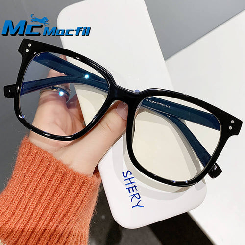 Mcmacfil Near-sighted Glasses for Women, Adjustable Prescription Eyeglass Frames with Transition Lenses, Stylish Eyewear for Men with Oversized Frames, Face-enhancing Accessory for Natural Beauty Enhancement and Face Slimming