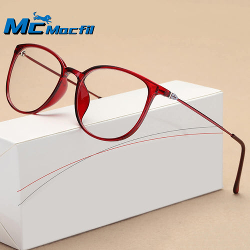 Mcmacfil New Lightweight Imitation TR90 Plain Glasses Retro Square Optical Eyeglass Frame, Artistic Design for Nearsighted Prescription Glasses.