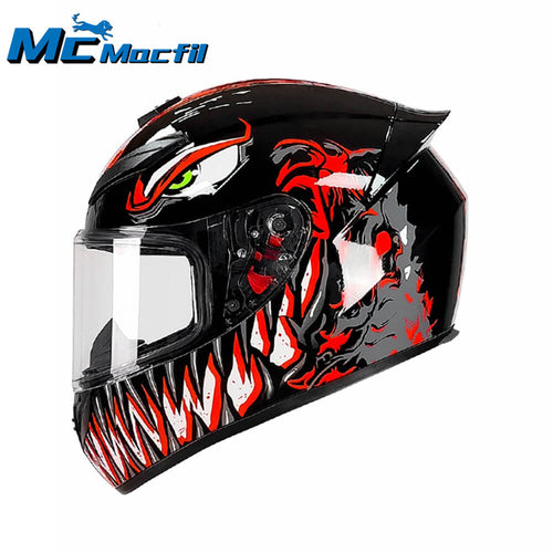 Mcmacfil Four Seasons In-Stock Helmet - Full-Face Helmet for Men and Women, Trendy Design for Winter Warmth, Motorcycle Racing, Full Coverage Electric Bike Helmet