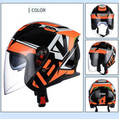 Mcmacfil Motorcycle Helmet - Half Helmet with Dual Visors, Bluetooth, Open Face Helmet for Men and Women, Full-Covered Motorcycle Helmet for Summer and Three-Quarter Helmet."