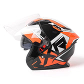 Mcmacfil Motorcycle Helmet - Half Helmet with Dual Visors, Bluetooth, Open Face Helmet for Men and Women, Full-Covered Motorcycle Helmet for Summer and Three-Quarter Helmet."