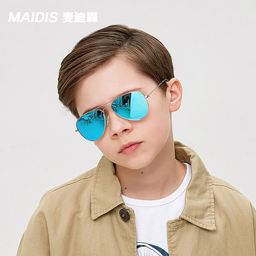 Mcmacfil JET3029 Retro Frog Polarized Metal Sunglasses: Unisex Polarized Sunglasses for Kids, Suitable for Parent-Child Matching