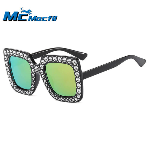 Mcmacfil Kids Parent-child Square Bling Sunglasses Cross-border Fashion Children's Sun Protection Sunglasses Baby Beach Sun Eyewear