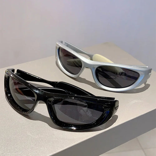 MCMACFIL Luxury Brand Designer Y2K Sunglasses Women For Men Trend Sun Glasses Vintage Punk Mirror Shades Sport Riding Goggle UV400
