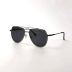 Mcmacfil New Men's Flat Polarized Sunglasses Women's Sun-Shading and UV Protection Black Sunglasses Metal Eyewear.