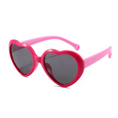 Mcmacfil New Kids' Heart-shaped Sunglasses in Stylish UV-Blocking Polarized Silicone