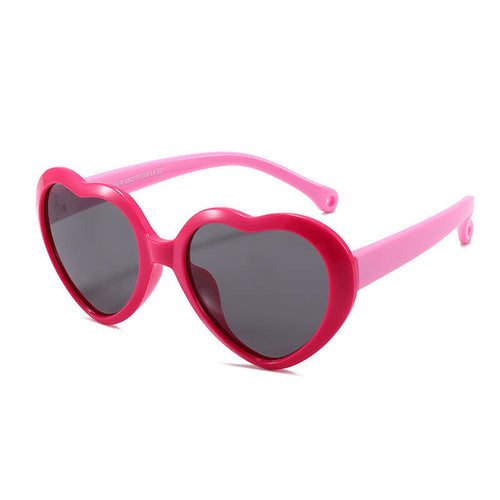 Mcmacfil New Kids' Heart-shaped Sunglasses in Stylish UV-Blocking Polarized Silicone