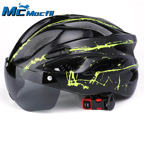 Mcmacfil Cycling Helmet, Integrated Design, Unisex Mountain and Road Bike Helmet, Riding Equipment with Magnetic Detachable Windshield.