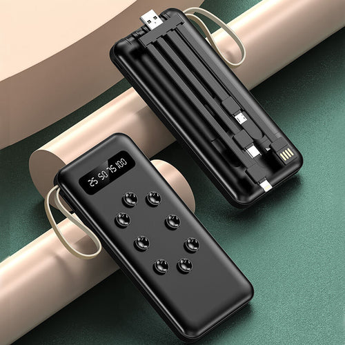 Mcmacfil Suction Cup Design Large Capacity 10000mAh Built-in Cable Power Bank Portable Mobile Power Supply Universal for Smartphones