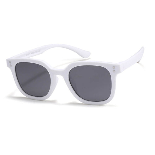 Mcmacfil New Kids' Polarized Silicone Sunglasses for Boys and Girls, Square Frame with Rice Nail UV Protection Sunglasses.